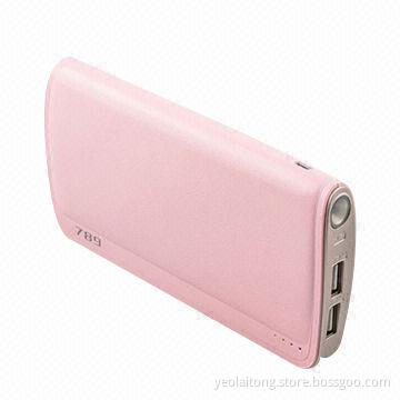Powerbank with capacity of 16,000mAh, available in pink and brown